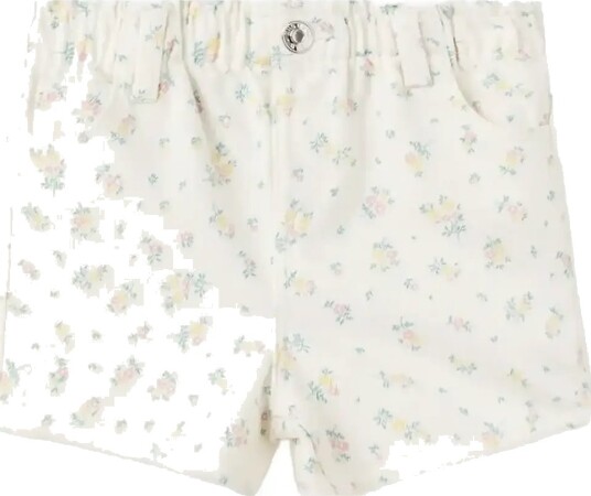 Mango Elastic Waist Floral Shorts   Cream   3 4