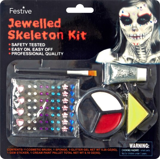 Halloweensminke Skjelett med Juveler