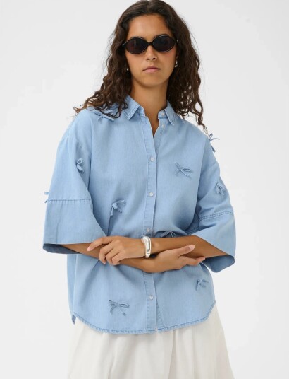 Soaked Sladelita Aria Bow Shirt Ss Blue S