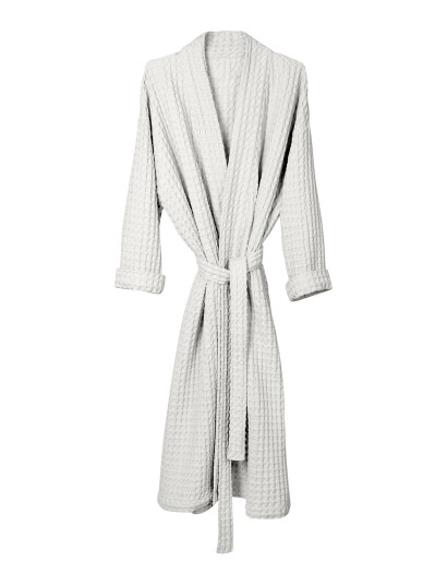 The Organic Company Big Waffle Bathrobe - White - M/L The Organic Company Big Waffle Bathrobe - White - M/L