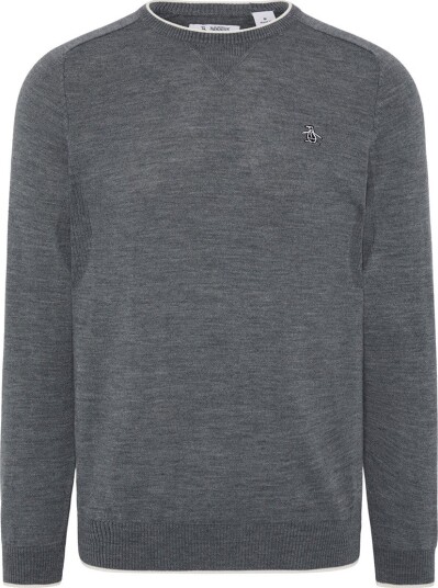 Original Penguin OP Heritage Crew Sweater Golfgenser herre Quiet Shade Xinao Hthr X Large