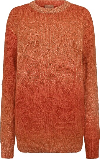 Mos Mosh Gallery Mmgmauro Faded Crew Neck Knit - Orange - XXL