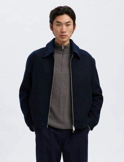 Selected Slmphilip Wool Blend Jkt Noos Navy XXL