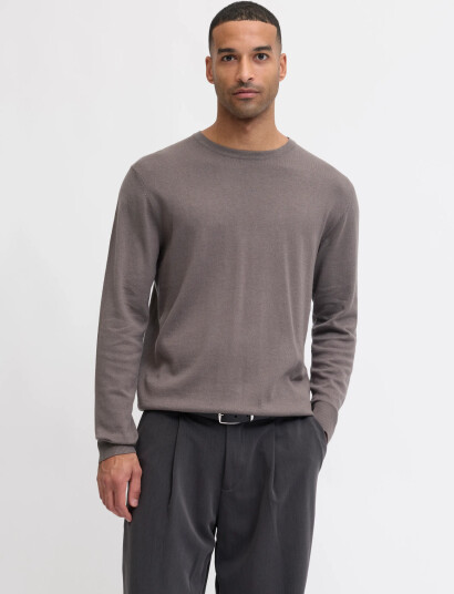 Jack & Jones Jjeemil Knit Crew Neck Noos   Brown   XL