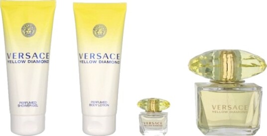 Versace Yellow Diamond Giftset 295 ml Edt Spray 90ml/Shower Gel 100ml/Body Lotion 100ml/Edt Spray 5ml