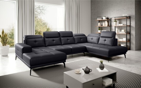 Devender Sofa m. Divan og Sjeselong Svart