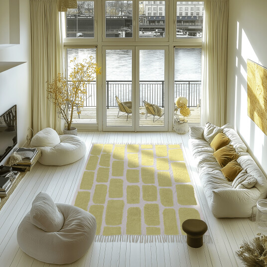 Ryetepper Cyrus Natural Cotton Shaggy gul Størrelse: 200 x 290 cm