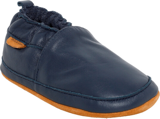 Mikk line Leather Slipper Solid Navy 25/26 15.5CM