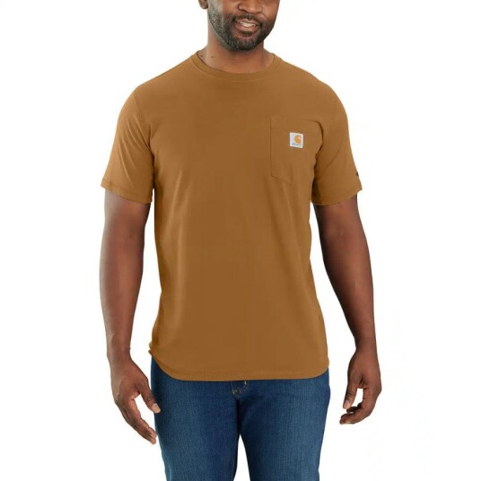 Carhartt Men"s Carhartt Force Relaxed Fit Midweight Short-Sleeve Pocket T-Shirt Carhartt Brown M Carhartt Men"s Carhartt Force Relaxed Fit Midweight Short-Sleeve Pocket T-Shirt Carhartt Brown M