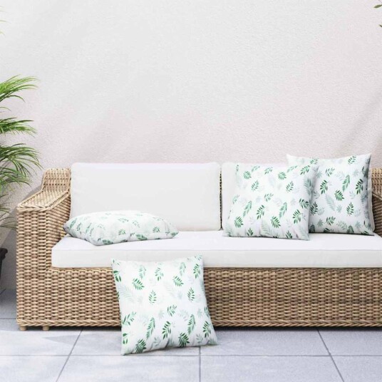 Scatter Puter Blad 4 pcs Blad mønster 50 x 50 cm Polyesterstoff