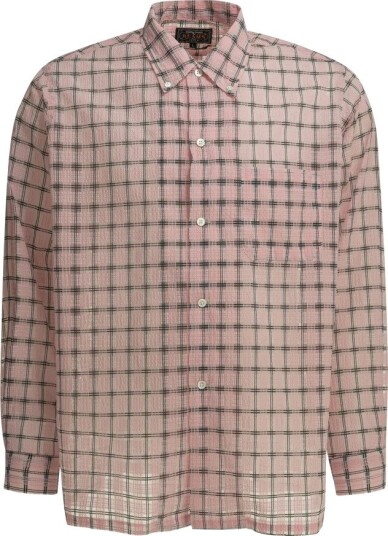 Beams Plus Herre Skjorter Rosa L,