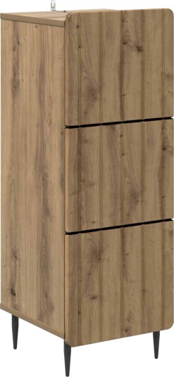vidaXL Skuffeskap Artisan eik 33 x 34,5 x 92 cm Konstruert tre