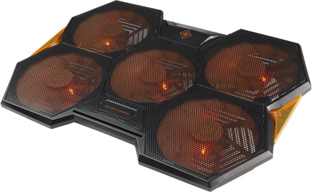 Deltaco GAM-072 Laptopkjøler med 5 Vifter og LED, opptil 17.3", Svart/Oransje Deltaco GAM-072 Laptopkjøler med 5 Vifter og LED, opptil 17.3", Svart/Oransje