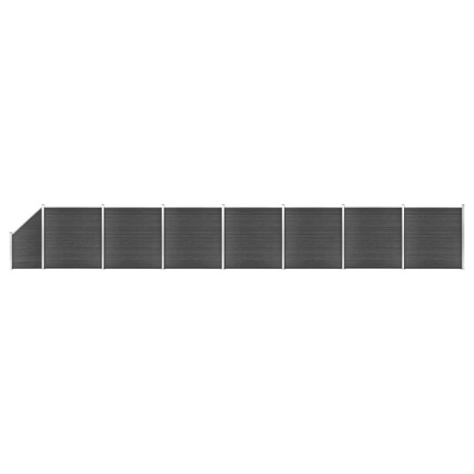 vidaXL Gjerdepanelsett WPC 1311x105 186 cm svart vidaXL Gjerdepanelsett WPC 1311x105 186 cm svart