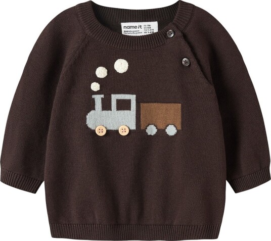 Name It Genser   Strikk   NbmRafello   Chocolate Plum   Name It   56   Genser   Brun