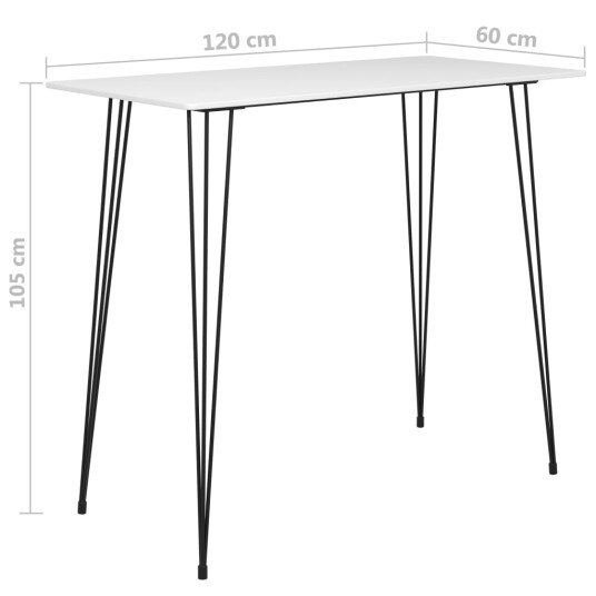 vidaXL Barbord hvit 120x60x105 cm vidaXL Barbord hvit 120x60x105 cm