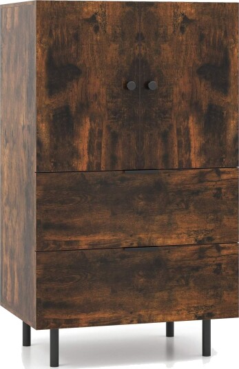 Skjenk med metallben – 2 skuffer og dører 60x41,5x102 cm