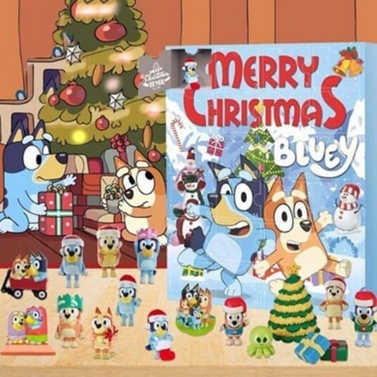 3D stereoskopisk julekalender 2024 med blåbærveske Grinch overraskelsesboks 24 dagers nedtelling Bluey A