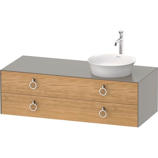 Duravit White Tulip Servantskap 2 skuf. 130x55x40,8 cm Eik/Stengrå Matt
