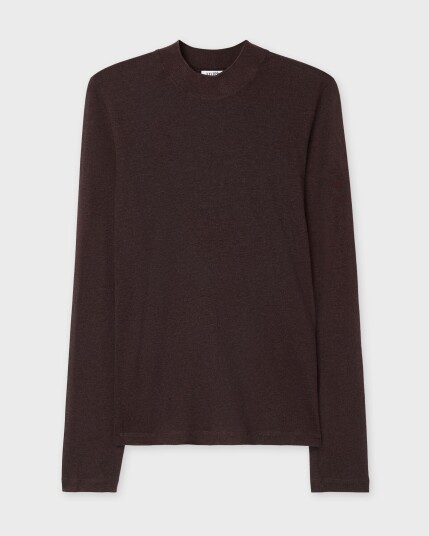 Filippa K Lyocell Cashmere Mock Neck Top - Brown - L Filippa K Lyocell Cashmere Mock Neck Top - Brown - L
