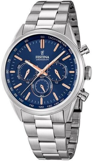 Festina Herreklokke F16820 A Blå/Stål Ø44 mm