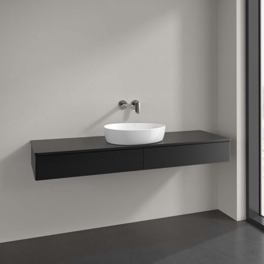 Villeroy & Boch  Antao Servantskap med 2 skuffer 160x50x19 cm u/lys Sort Matt