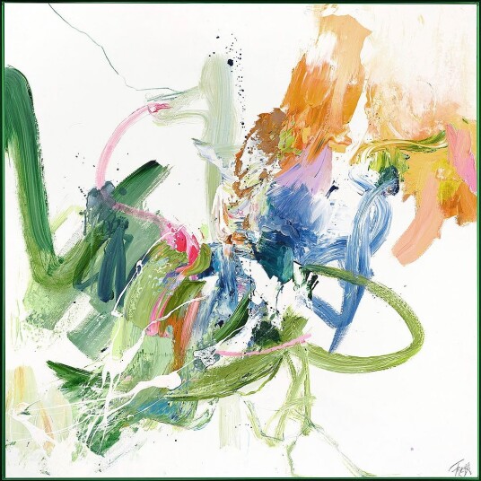 MalerifabrikkenConfidential Green / Blandet maleri / 100 X 100 cmGrønnBilder & skilt