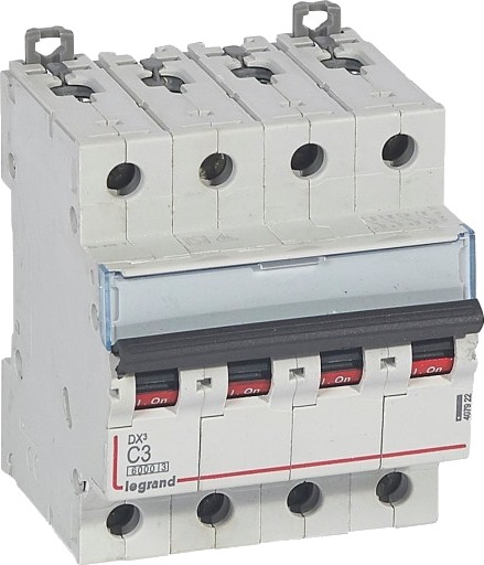Legrand DX3 MCB automatsikring C3 4P 4M 6/10kA Legrand DX3 MCB automatsikring C3 4P 4M 6/10kA