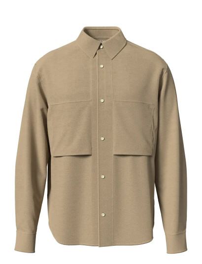 Calvin Klein Jeans Ls Cotton Twill Relaxed Overshir Beige XL