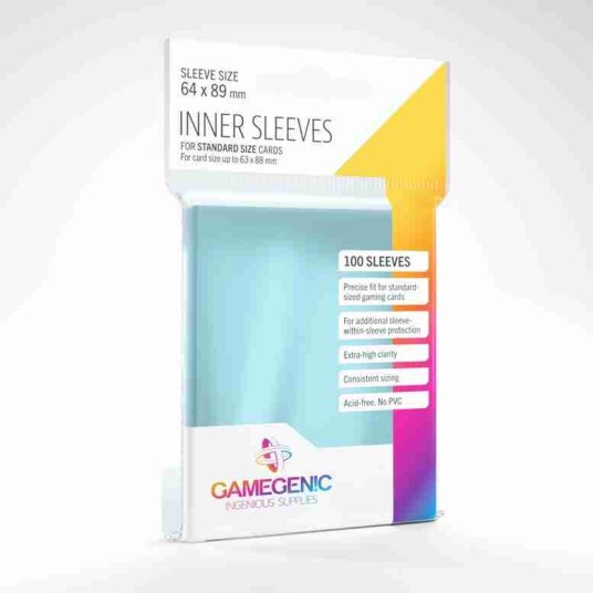 Gamegenic Vi har Inner Sleeves Clear 100 Sleeves på lager i Norge! Rask levering med frakt fra kr 79 . Vi gjør livet lettere for moderne samlere!