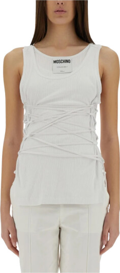 Moschino Dame Topper Hvit XS, Moschino Dame Topper Hvit XS,