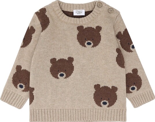 Hust and Claire Genser Strikk HcPilou Bear Beige Melange Hust and Claire 62 Genser Brun