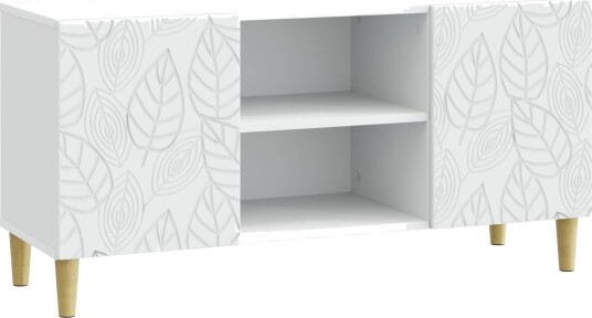 TV skap 102 x 34,5 x 50 cm Hvit Konstruert tre TV skap 102 x 34,5 x 50 cm Hvit Konstruert tre