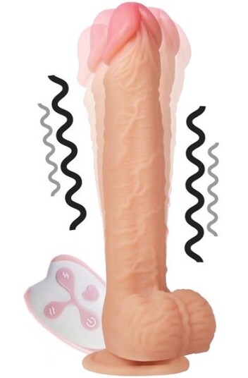 Realistic Vibrating Dildo With Remote Liquid Silicone 24cm
