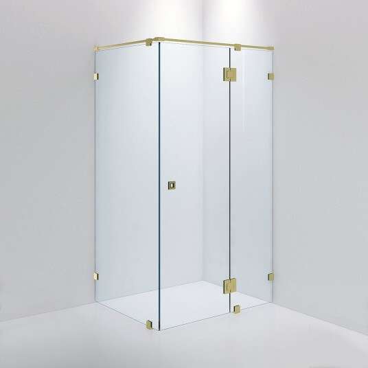 INR Iconic Nordic Rooms Dusjhjørne ARC 15 Måltilpasset Brushed Brass / Klart Glass