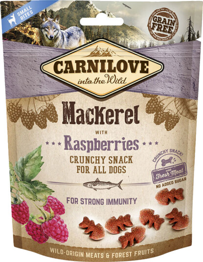 Carnilove Crunchy Hundegodbiter med Makrell og Bringebær 200 g
