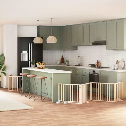 Vidaxl Hundeport Sammenleggbar 8 Paneler 640 cm Poppeltre