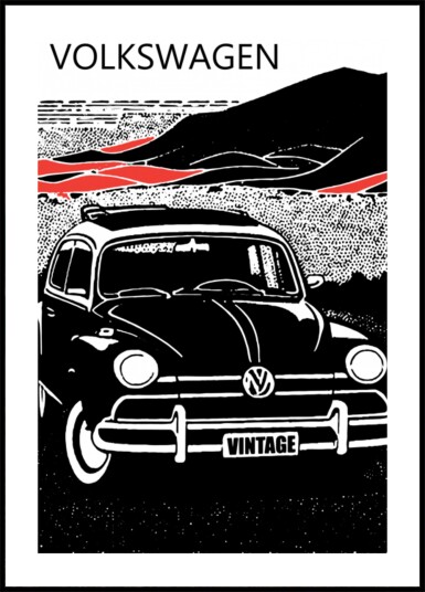 Classic Car Mountain Drive Plakat / 100x150 Classic Car Mountain Drive Plakat / 100x150