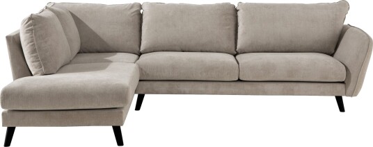 Trend Lyx 4 seters Venstrevendt L formet Sjeselongsofa i Stoff Beige