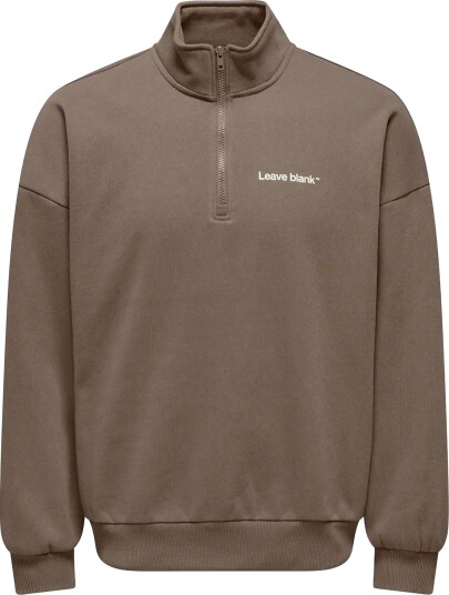 ONLY & SONS Onstyson Ovz Ls Half Zip High Neck Lb Brown L