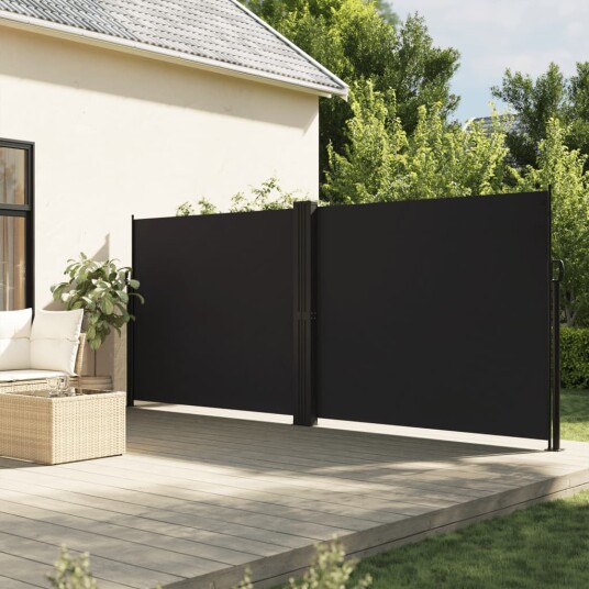 Uttrekkbar sidemarkise 180x1000 cm svart 4004744 Uttrekkbar sidemarkise 180x1000 cm svart 4004744
