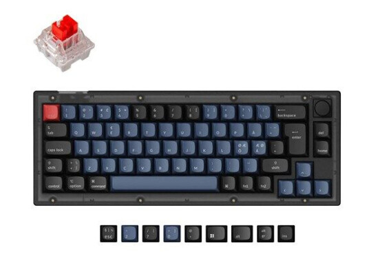 Keychron V2 QMK/VIA Knob - K Pro Red - Gamingtastatur - Uten numpad - Nordisk - Svart