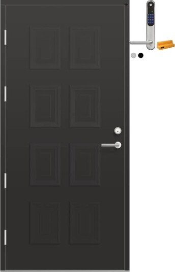 Ytterdør Bygg1 Fjord 01 med Yale Doorman Classic Home