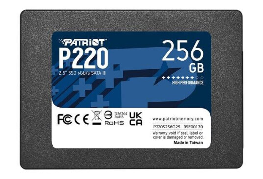 Patriot P220 256GB Intern SSD 2.5" SATA 6Gb/s Patriot P220 256GB Intern SSD 2.5" SATA 6Gb/s