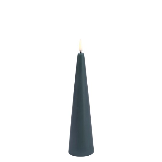 Uyuni LED cone candle Pine green smooth  5,8x21,5 cm  UL-CO-PG06021