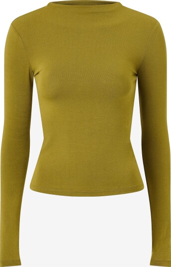 Gina Tricot Langermet Funnel Neck Topp i Grønn Farge