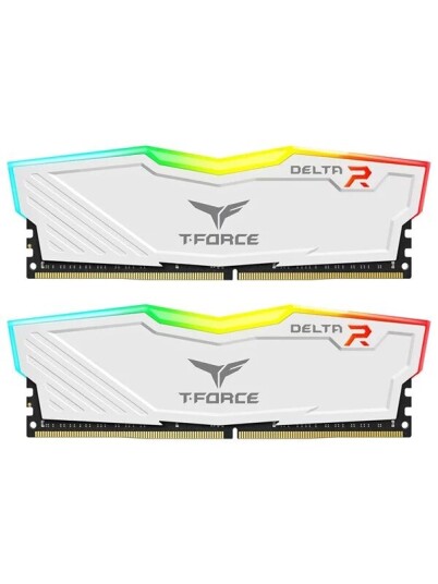 Team Group T-Force Delta RGB DDR4-3200 - 16GB - CL16 - Dual Channel (2 pcs) - Intel XMP - Hvit med RGB