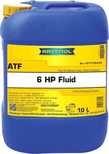 Transmisjonsolje RAVENOL ATF 6HP 10L Transmisjonsolje RAVENOL ATF 6HP 10L