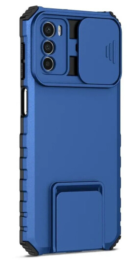 EIDERWOOD Motorola Moto G42 Håndverker Deksel m. Kickstand & Cam Slider - Blå