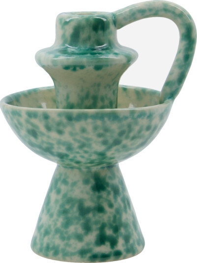 House Doctor Diva lysestake Grønn 14 cm i Steintøy House Doctor Diva lysestake Grønn 14 cm i Steintøy
